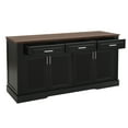 thumbnail image 6 of 63" Fluted Sideboard Buffet Cabinet, Farmhouse Storage Console Table with 4 Doors & 3 Drawers - Coffee Bar Station for Dining Room, Kitchen, Entryway, Adjustable Shelves,   Black, 6 of 12