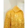 thumbnail image 6 of TiaoBug Kids Girls Sparkly Jacket Tassel Coat Long Sleeve Open Front Outerwear Tops Party Wear Gold 6, 6 of 7
