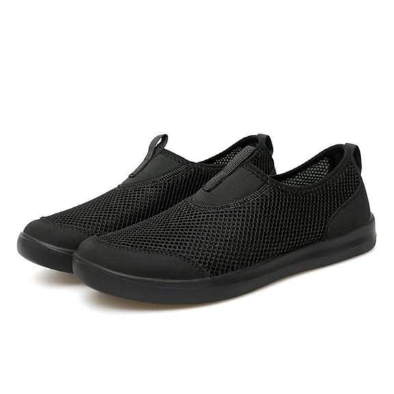 YOURDIARY Women's Slip-On Sneakers Wide Width Comfort Walking Shoes Casual Flats Black