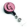 thumbnail image 1 of "Treasures Letter G Monogram, Pink Black Polka Dots Retractable Badge Reel, Multicolor (CJ1001-GBR)" Caroline's Treasures CJ1001-GBR, 1 of 1