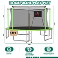 thumbnail image 2 of Leumius 14ft Trampoline for Kids and Adults,Heavy Duty Trampolines with Safety Enclosure Net for Outdoor/Indoor,Upgraded Round Recreational Trampolines with Basketball Hoop and Ladder,Green, 2 of 9