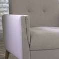 thumbnail image 6 of BizChair Mid-Century Modern Commercial Grade Armchair with Tufted Faux Linen Upholstery & Solid Wood Legs in Taupe, 6 of 11