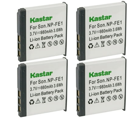 Kastar 4-Pack NP-FE1 Battery 3.7V 980mAh Replacement for Sony NP-FE1 Battery Sony BC-CS3 Charger Sony Cyber-shot DSC-T7 Cyber-shot DSC-T7/B Cyber-shot DSC-T7/S Digital Cameras