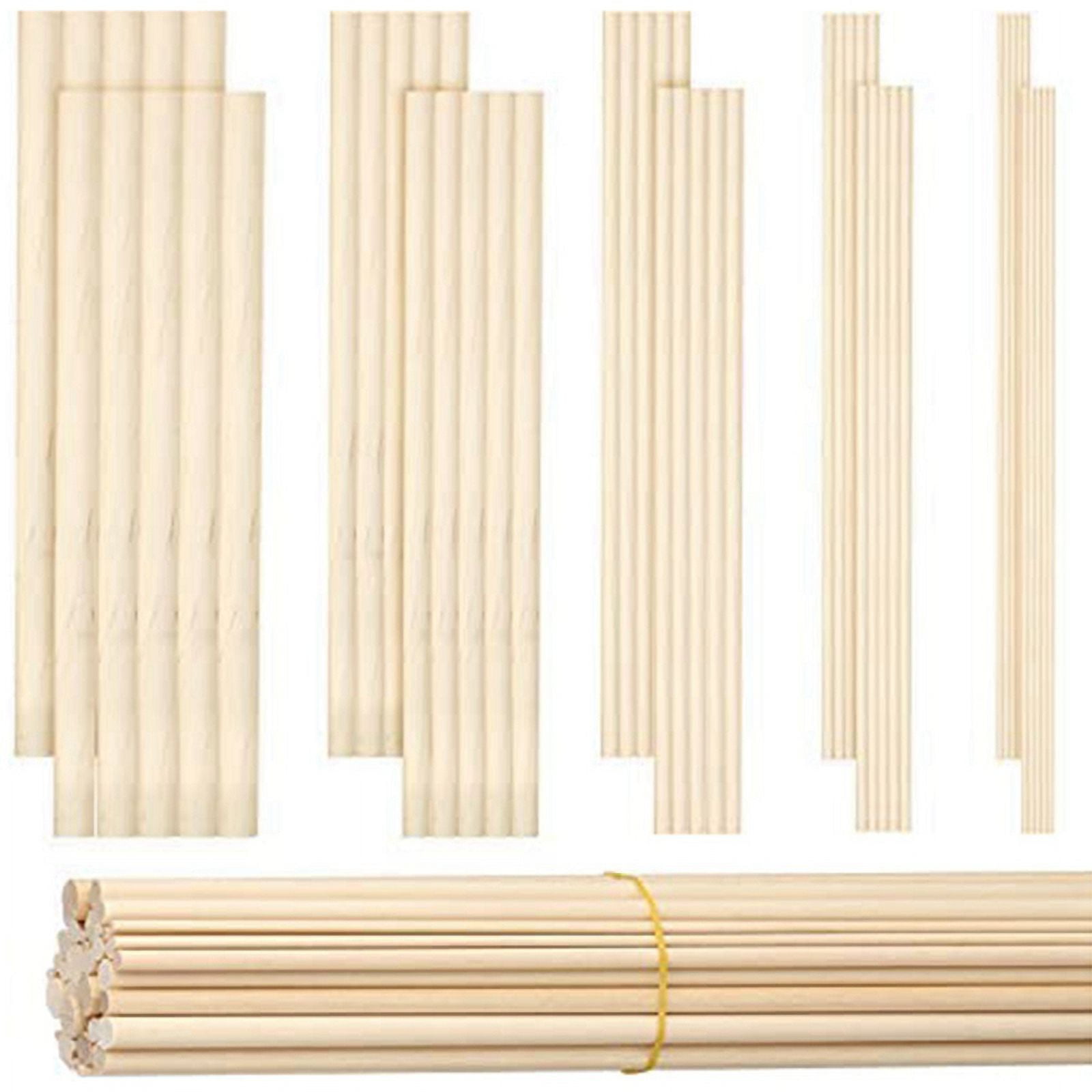 500 Pieces Dowel Rods Wooden Dowel Rod Craft Wood1/8,3/16,1/4,5/16,3/8X6Inch Sticks for Crafting DIY Wedding Ribbon Wand
