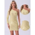 thumbnail image 2 of DARING DIVA Elegant Sequin One Shoulder Midi-Length Party Dress S Gold, 2 of 6