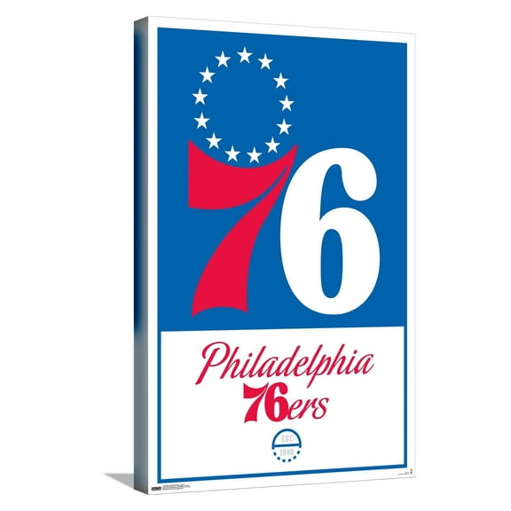NBA Philadelphia 76ers - Logo 21 Canvas Wall Poster, 14.725" x 22.375"