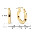 thumbnail image 4 of 14K Yellow Gold Round Gold Hoop Earring for Women | High-Polish, ¾ Inch Diameter, Classic (3mm)| Real Gold, Stamped for Authenticity, 4 of 4