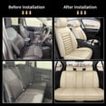 thumbnail image 5 of DIKSOAKR Seat Covers for Kia Soul 2010-2025 Front and Back Seats Premium Non-Slip Leather Seat Cover Car Seat Protector Beige,Full Set(2 Row 5 Seats), 5 of 9