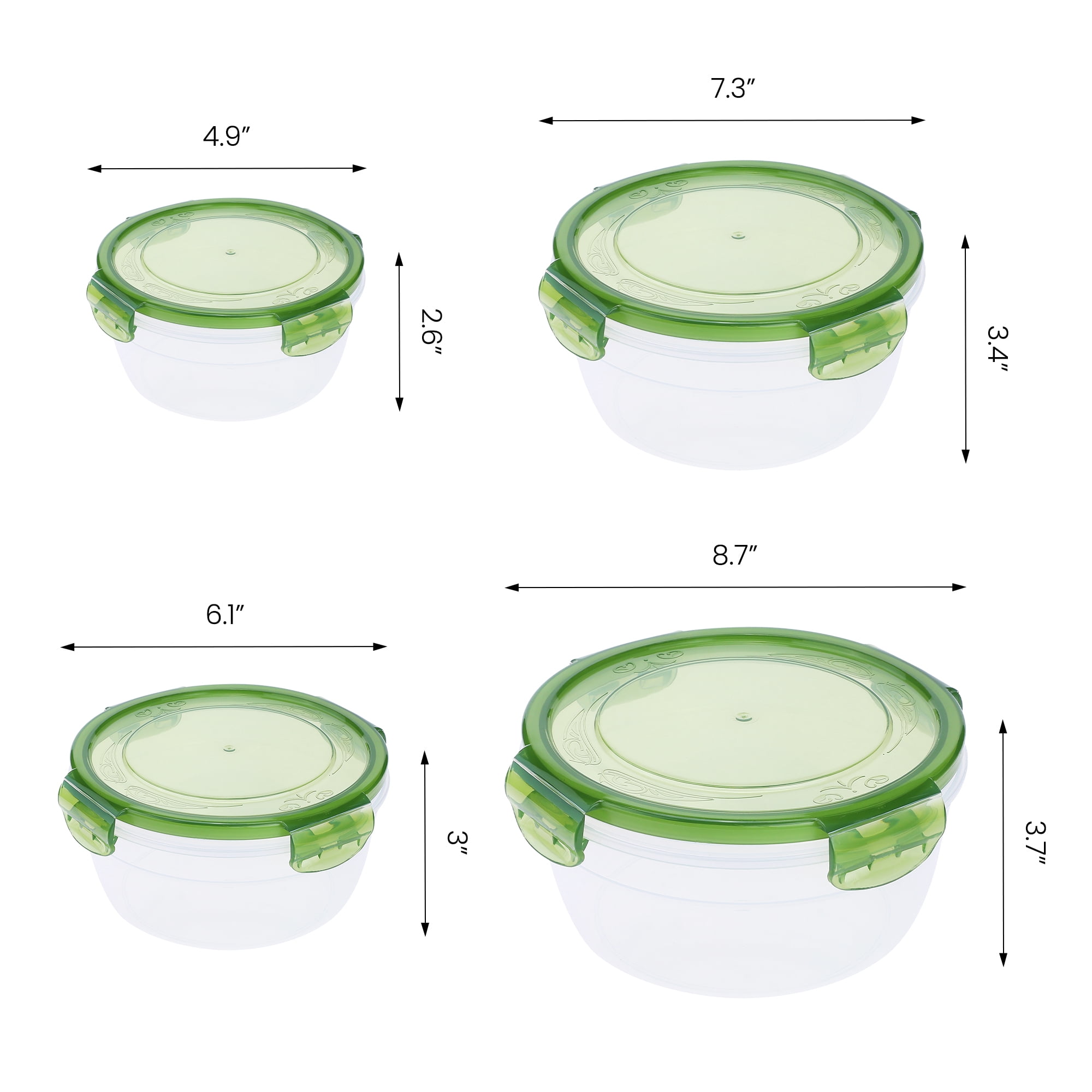 Unique Bargains Food Storage Containers Meal Prep Food Containers 8 Packs Green