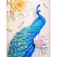 thumbnail image 1 of Cuadros Decorativos Kit de punto de cruz de pintura de diamante en forma especial de bricolaje 5D (YL0009 Peafowl) Wdftyju embutido en tela, 1 of 8