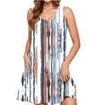 thumbnail image 2 of Womens Holiday Dress Plus Size Beach Dress Women Casual Loose Summer Printed Dress Sleeveless V-neck Top/shirt Set E White L, 2 of 7