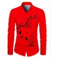 thumbnail image 1 of Camisa estampada de manga larga para hombre nueva, camisa informal de moda con cuello abotonado, tela de fiesta de alta calidad, modelo, 1 of 6
