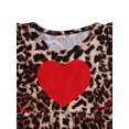 thumbnail image 4 of Sunloudy Baby Leopard Heart Pattern Fly Sleeve Round Neck Ruffle Princess Dress, 4 of 5