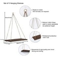 thumbnail image 2 of Estantes de pared, juego de 3 estantes de pared de cuerda de macramé de madera, estilo bohemio, estante de decoración de pared, colgante de pared de cuerda de macramé para sala de estar, dormitorio, b, 2 of 5