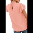 thumbnail image 3 of Blusa Informal de Corta con Cuello Redondo, Encaje, Crochet y Pompones para Mujer, Color Rosa, Talla XXL, 3 of 7