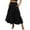 Black, variant on Prolriy Midi Skirt Long Swing Women's Dress Boho Pleated Elastic Waist with Pockets Flowy Summer A-Line Beach Tiered Skirts for Women Black L