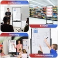 thumbnail image 4 of Mobile Whiteboard, 40x24 inches Double Sided Reversible Whiteboard on Wheels, Rolling Stand Portable Easel Frame for Office Classroom Home, with 4 Markers, 6 Magnets, 2 Erasers, 4 of 7