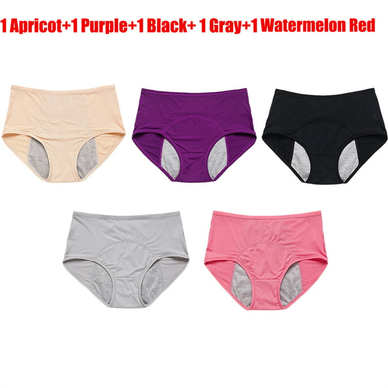 VOOPET 5 Pack Menstrual Period Panties Women's Plus Size Breathable Leak  Proof Comfort Underwear Protective Briefs M-8XL