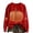 Red, variant on JULMCOMO Halloween Sweatshirt for Women Pumpkin Print Loose Casual Pullover Holiday Sweatshirts Crew Neck Long Sleeve Party Graphic Tees Blue 3XL