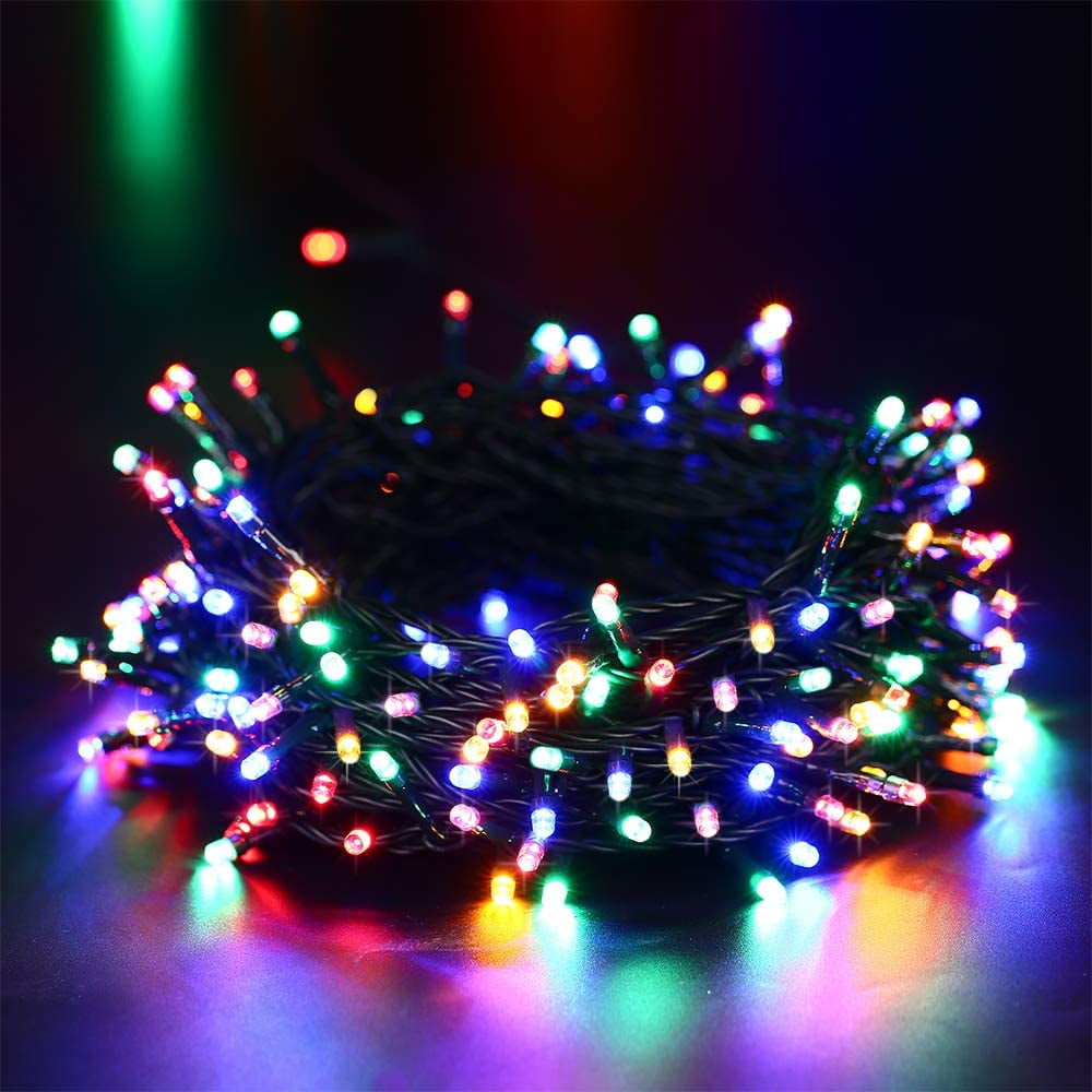 2 Pack Solar String Lights 72ft 22m 200 LED 8 Modes Solar Powered Outdoor Lighting Christmas Fairy Lights for Xmas Tree Garden Homes Wedding Party Decor (Multicolor)