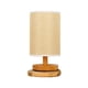 thumbnail image 1 of Retro Dimmable USB LED Nightstand Lamp with Solid Wood Base and Linen Shade – Warm Bedside Lighting for Bedroom and Living Room Ambiance, 1 of 5