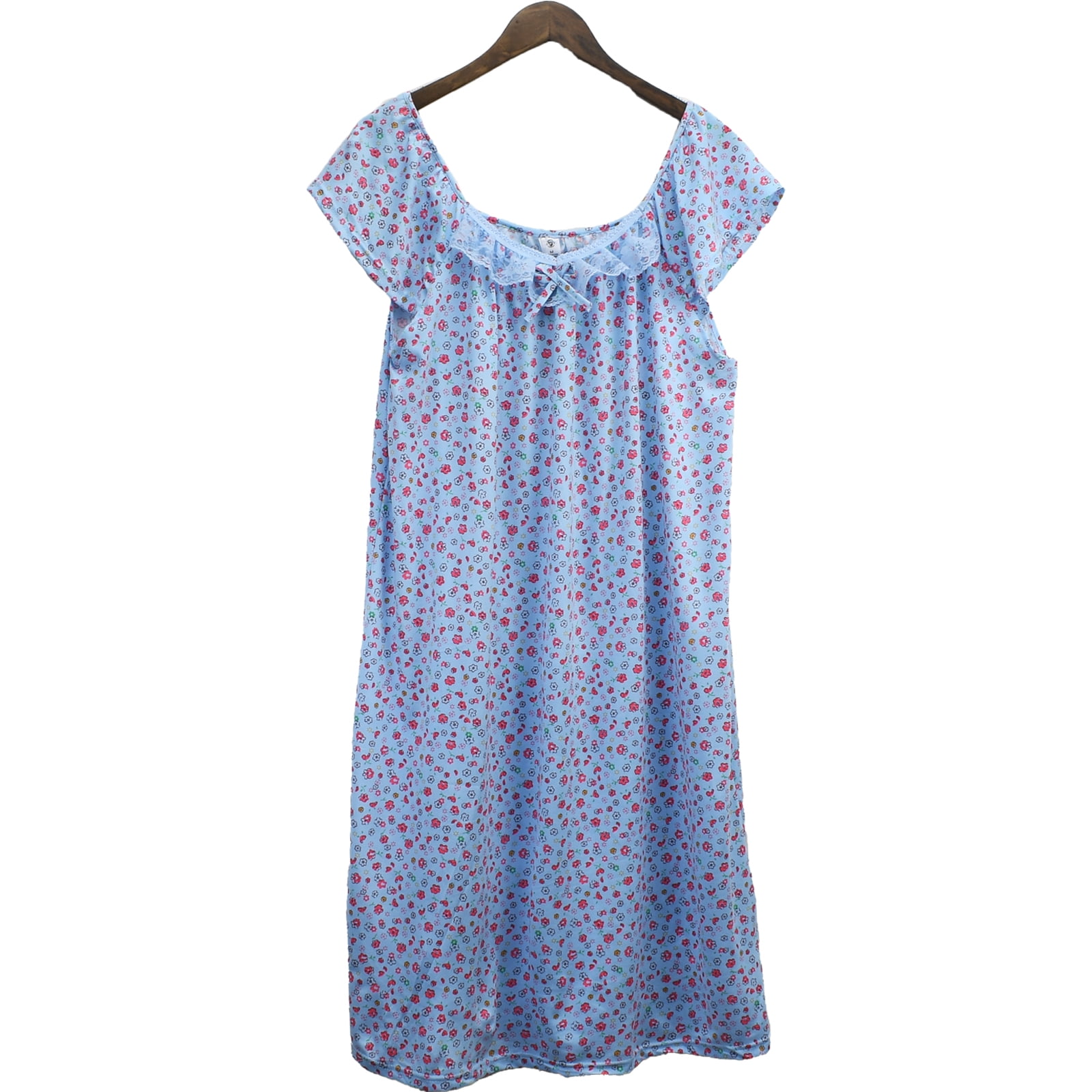 S.CHRISTINA Cotton Nightgown For Women Assorted Print Floral Lace ...