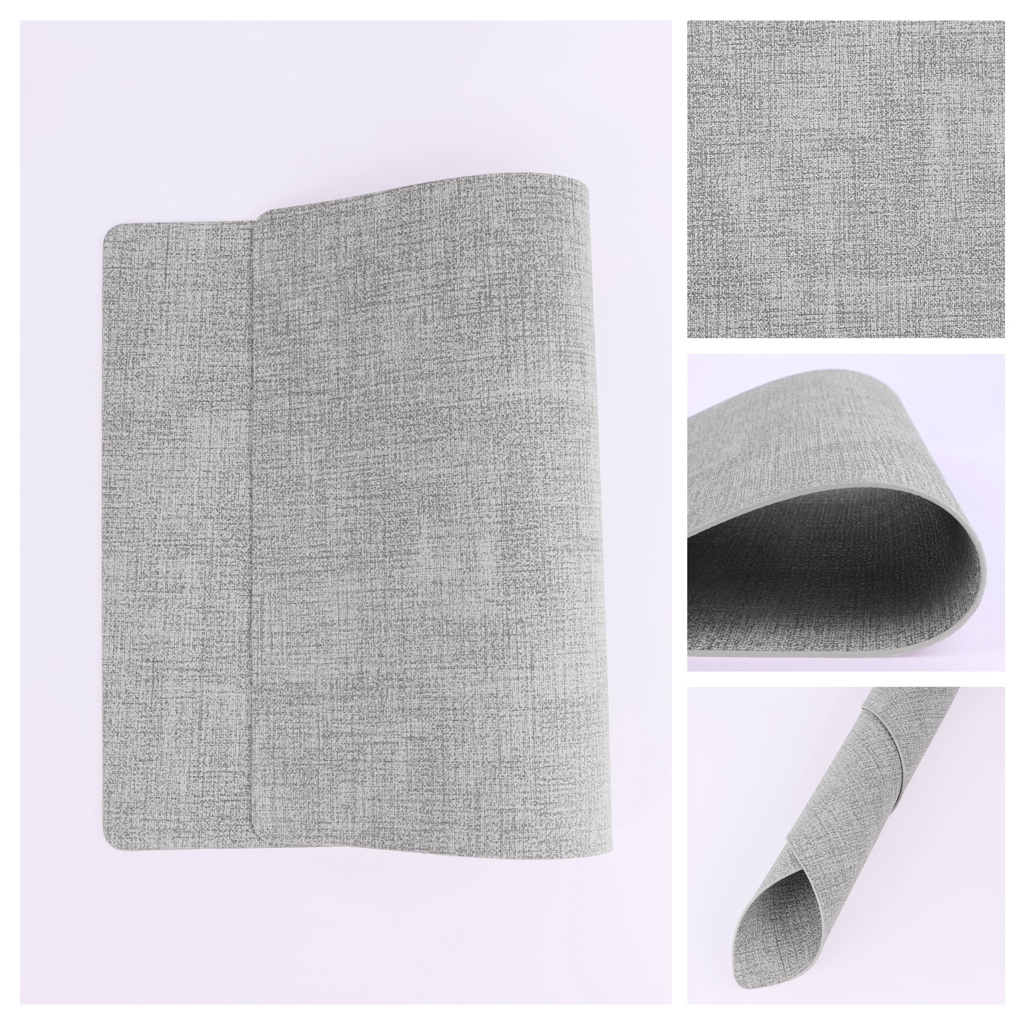 Unique Bargains Faux Leather Table Placemats for Kitchen Dining Table Light Light Gray