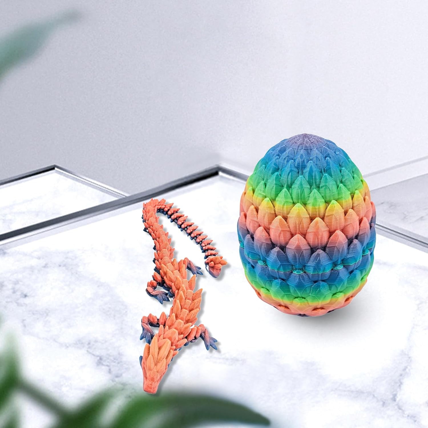 Home Office Desk Decor3D Printed Dragon Egg Crystal 3D Dragon Fidget Toys for Adult Articulated Dragon Egg Surprise Dragon Gifts