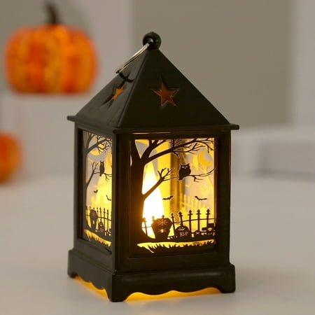 

Halloween Lantern with LED Candle Hangable Vintage Lanterns Portable Night Lamp for Home Party Porch Garden Flameless Electric Candles Lantern Decor Gifts Pumpkin