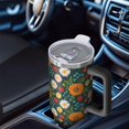 thumbnail image 6 of 40oz Pioneer Flower Floral Print Pattern Insulated Tumbler with Handle, BPA-Free Leak Proof Lid and Straws, Double Wall Vacuum, Hot 12h/Cold 34h, 6 of 6