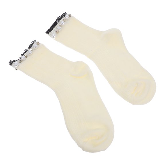 Milisten 1 Pair Socks Women Absorbent Tube Shape for Team Sports Ladies Cotton White