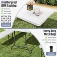 thumbnail image 5 of 8 FT Portable Folding Table with HDPE Top and Metal Frame, Fold in Half Utility Table, 5 of 9