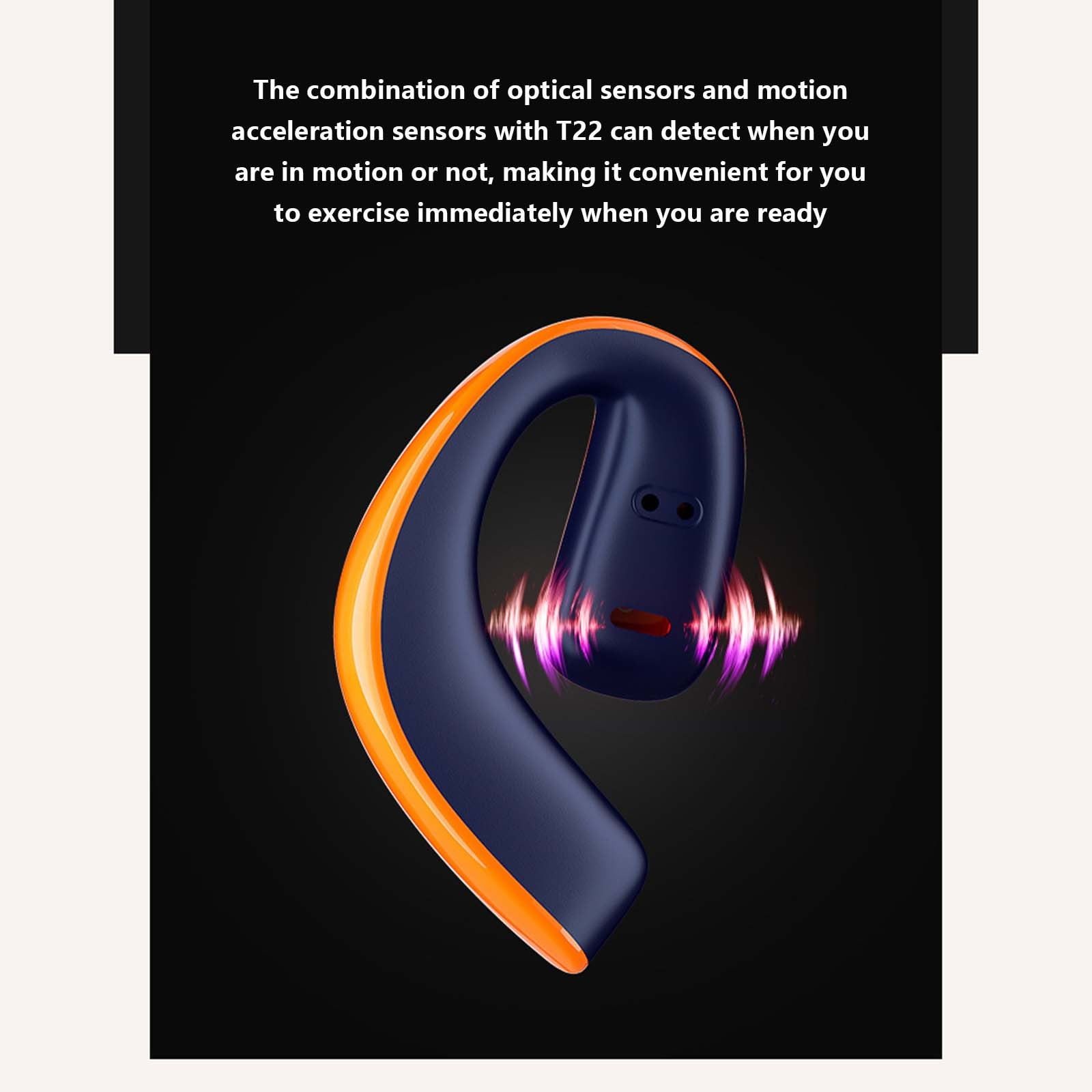 Kabnic Wireless Ear Clip Bone Conduction Earbuds | New Earclip Bone Conduction Bluetooth Headset | Noise Reduction, Long Range