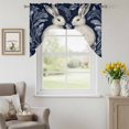 thumbnail image 6 of Easter Rabbits Swag Valances for Kitchen Window, Country Blue Bunny Easter Egg Flowers Leaf Plant Blue Small Swag Valances Rod Pocket Curtain Drapes Window Treatment for Bedroom Bathroom, 56x36 Inch, 6 of 9