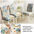 thumbnail image 4 of White Dining Chair Covers Set of 6,Color Leaves Stretch Parsons Chair slipcovers,Kitchen Spring Summer Decor Chair Seat Cover Protectors(Colorful Leaf,6 Pack), 4 of 6
