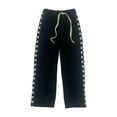 thumbnail image 2 of Pantalones de chándal para figura masculina, vestido de disfraz, Mini pantalón largo de pierna ancha deportivo para muñecos masculinos de 12 pulgadas, negro CUTICAT Pantalones en miniatura, 2 of 8