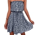 thumbnail image 4 of Vestido Con Estampado Floral, Vestido Sin Tirantes De Verano Agradable A La Piel Con Cinturón Elegante Para Fiesta De Verano, 4 of 5