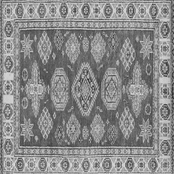 Ahgly Company Indoor Square Abstract Gray Modern Area Rugs, 3' Square