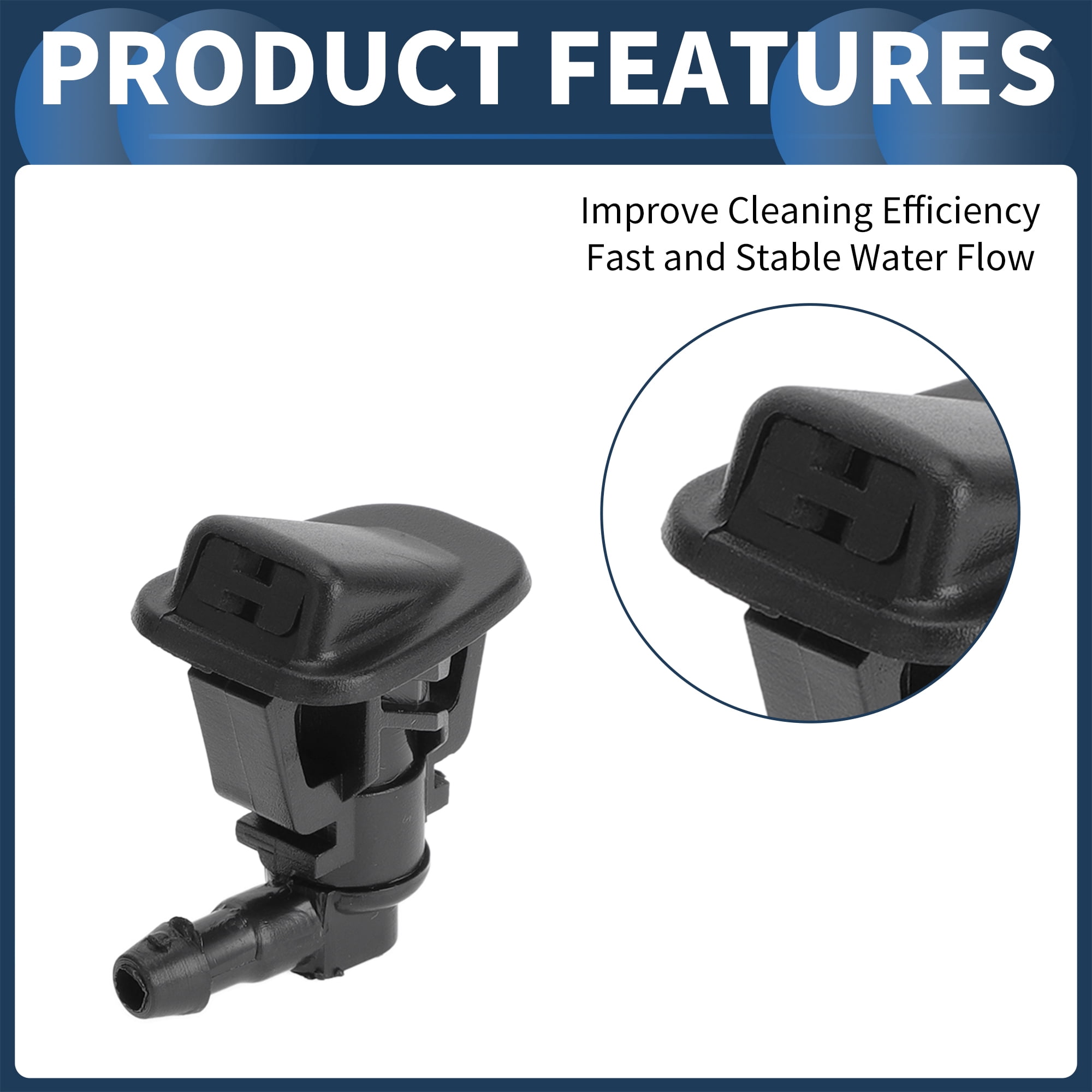 Unique Bargains Washer Nozzle Kit for Jeep Wrangler JK 2013-2017 Black 1 Set