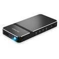 thumbnail image 1 of AKASO Mini Projector, Pocket-Sized DLP Portable Projector, 50 ANSI Lumens Video Projector, Support 1080P HDMI Input Built-in Rechargeable Battery Stereo Speakers and Remote Control Movie Projector, 1 of 4