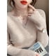 thumbnail image 3 of Autumn Winter Women Sweater Solid Rib Knit V Neck Stripe Pull Femme Y2k Long Sleeve Pullover Jersey Tops Fashion Clothes, 3 of 5