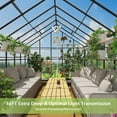 thumbnail image 5 of 10x16 FT Outdoors Greenhouse, Walk-in Aluminum Polycarbonate Greenhouses with 4 Roof Vent Windows and Lockable Double Doors, for Plants in Winter(Black), 5 of 15