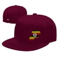 thumbnail image 4 of DouZhe Flat Brim Cap Snapback Hat, Uganda Geography Map Flag Prints Adjustable Red Adult Baseball Cap, 4 of 6