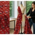 thumbnail image 5 of Soimoi Red Cotton Voile Fabric Pomegranate & Fig Fruits Print Fabric by the Yard 56 Inch Wide, 5 of 7