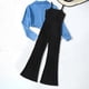 thumbnail image 5 of Odeerbi 6-13 Años Niñas Trajes de Manga Larga Camisa de Mezclilla Pantalones de Pierna Ancha Conjunto Niños Franela Cuello Vuelto Inicio Conjuntos, 5 of 9