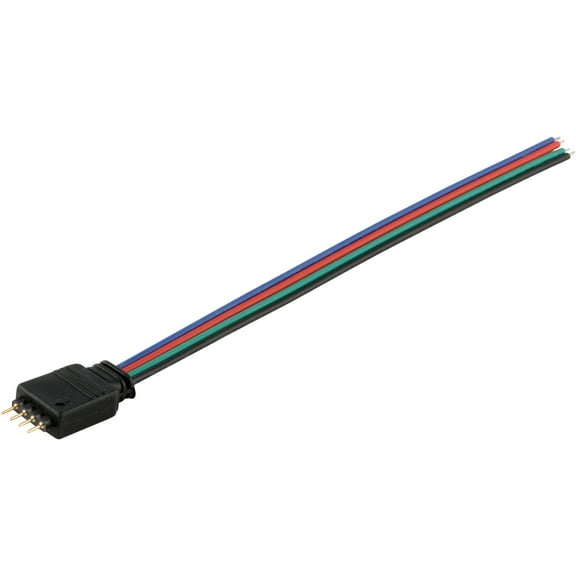 ABI 6" Bare Wire to 4-pin Male Connector Cable for RGB LED Strip Light (10-Pack)