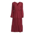thumbnail image 3 of Time and Tru Women's Tiered Side Tie Dress, Sizes XS-XXXL, 3 of 5