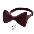 thumbnail image 2 of Men's Maroon Bow Tie Pre-Tied Style Formal Satin Classic Bowtie for Tuxedo Faux Silk, by Adam Young (Large, Wine Red), 2 of 5