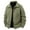 Army Green, variant on Men's Fleece Lined Jacket Solid Color Lapel Collar Zipper Front Long Sleeve Warm Casual Lightweight