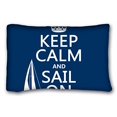 thumbnail image 1 of RYLABLUE Keep Calm And Sail On Pillows Fashion Home Taie d'oreiller décorative Taie d'oreiller Taille 20x30 pouces Impression recto verso, 1 of 1